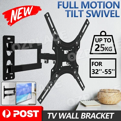 $18.45 • Buy Full Motion TV Wall Mount Bracket Swivel Tilt 32 37 40 42 50 52 55 Inch LED LCD