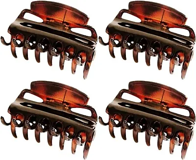 £6.99 • Buy Set Of 4 Pretty Brown Or Tort Brown Hair Claw Clamp Clip Bull Dog. Girls, Womens