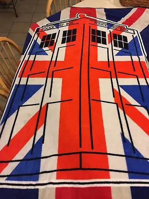$14.97 • Buy Doctor Who  Union Jack  Super Plush Touch Blanket Throw Phone Box The Dr