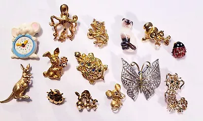 14 Piece Vintage Avon Mixed Style Animal Theme Brooch/Pin Lot • $31