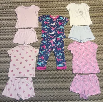 Bundle Of 5 Pairs Girls Short Pyjamas Percy Pig Unicorn 5-6 Years M&S George • £2.20