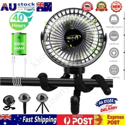 $28.79 • Buy 3 Speed USB Rechargeable Mini Cooling Fan Flexible Tripod For Baby Stroller Gift