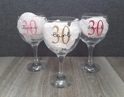 Personalised Gin Glass 18th 21st 30th 40th 50th Birthday Gifts Girl Gift For Her • £8.95
