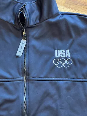 Vintage USA Olympic Committee Blue Full Zip Up Side Pockets Jacket Size XXL 2XL • $18.88