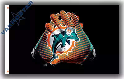 Miami Dolphins Gloves Football Team Memorable Flag 90x150cm 3x5ft Best Banner • $13.95