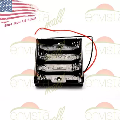 AA Battery Holder Case Box With Wire Leads For 4X Series AA Batteries 6V US • $1.29