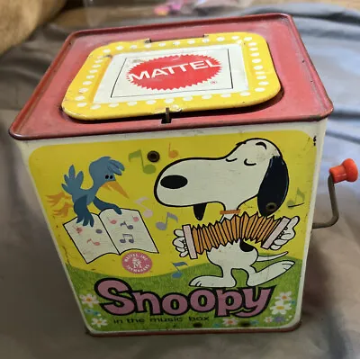 Vintage 1966 SNOOPY & The Peanuts Jack In The Music Box By Mattel. AS IS • $20.70
