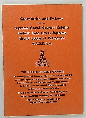 Scottish Rite Freemason Constitution By-Laws US South/West Jurisdictions • $14.90