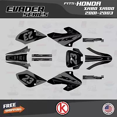 Graphics Kit For HONDA XR80 XR100 (2001-2003) Evader Series - Smoke • $59.99