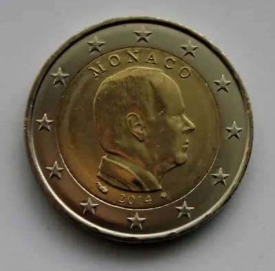 MONACO - 2 € Euro Circulation Coin  2014 Albert UNC • $5.99