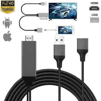 1080P HDMI Mirroring Cable Phone To TV HDTV Adapter For IPhone IPad Android • $11.79
