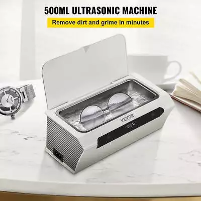 Ultrasonic Jewelry Cleaner 45 KHz 500ML Sonic Cleaner W/ Touch Control • $37.04