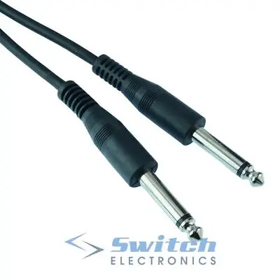 6.35mm 1/4  Mono Male Jack Plug To Plug Audio Cable Lead - 1m To 10m • £2.69