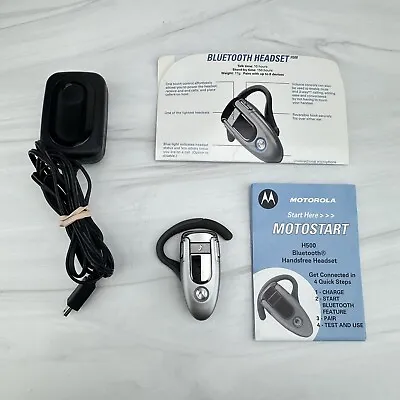 Motorola H500 Black Gray Wireless Bluetooth Built-In Microphone Ear-Hook Headset • $32.95