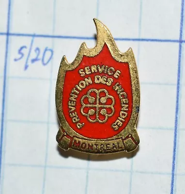 Montreal Prevention Des Incendies Service Fire Dept Flame 3/4  Lapel Pin • $5