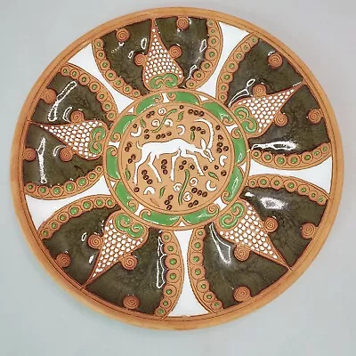 Bonis Pottery Original Plate Hand Made In Rhodes Greece Raised Enamel Gazelle 7  • $26.99