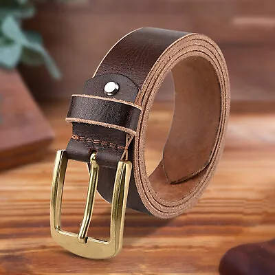 Men’s Full Grain Genuine Leather Belt Casual Dress Jeans Belts For Men US NEW • $13.55