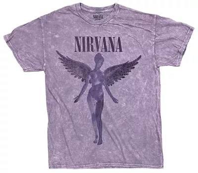 Nirvana Official Merchdise Utero Angel Distressed Vintage Acid Wash Tee T-Shirt • $18.50