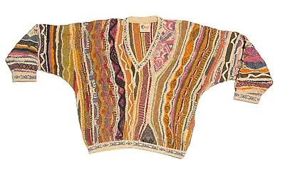 Vintage COOGI Classic Australia Multicolor Textured Sweater Genuine L Nice Clean • $199.99
