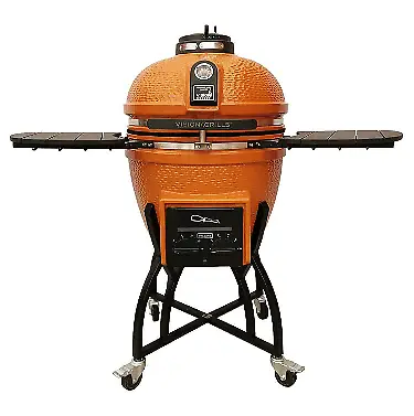 Vision Kamado S-Series Ceramic Charcoal Grill 22 Dia Orange W/ Side Shelf+Cover • $1186.68