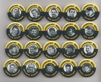 COVENTRY BEES  EX-SPEEDWAY RIDERS 1960's BADGES X20 38mm IN SIZE  • £22