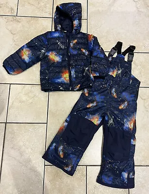 £17.99 • Buy GAP Toddler Boys Space Jacket Coat & Dungarees Waterproof Rain Suit 3 Yrs Used