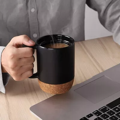 £25.46 • Buy Ceramic Cork Bottom Mug With Lid Coffee Milk Cup Thermal Insulation Cork Bottom 