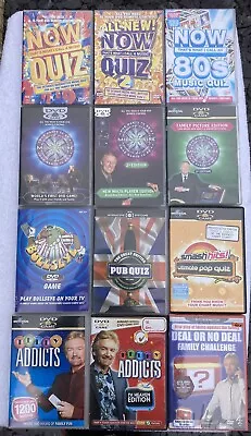 12 X Interactive DVD Games Bundle - Now Music Quiz  Deal Or No Deal TV Addicts • £10