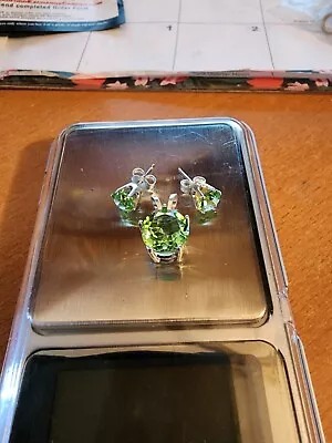 Moldavite Pendant With Earrings • $35