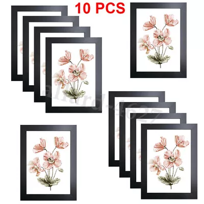 £12.99 • Buy 10 Pack Photo Frames 6x4 Multi Black Picture Frames Wall Mount Certificate Frame