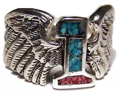 DELUXE NUMBER ONE WITH WINGS BIKER RING #BR97 MENS WOMENS Jewelry SILVER NEW • $9.94