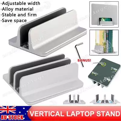 Aluminum Vertical Laptop Stand Adjustable Holder For MacBook Notebook Desktop AU • $18.15