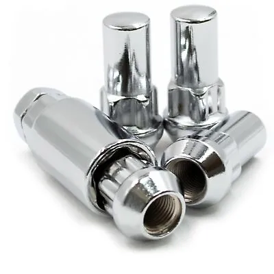 Lug Wheel Lock Nuts 9/16-18 Chrome Bulge Acorn Locking Lugs 1.9  Tall • $13.97