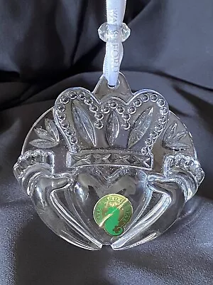 Waterford Crystal Claddagh Christmas Ornament Clear Hanging Tree Decoration Love • $44.99