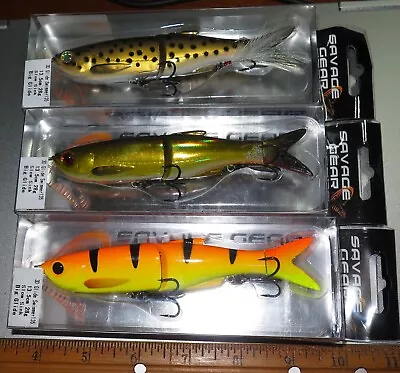 Lot Of 3 Different Color Savage Gear 3D Jointed Glide Swimmer Hard Body Lures #2 • $21.99