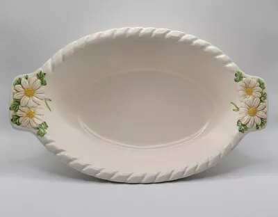 Metlox Poppytrail Sculptured Daisy Oval Serving Bowl With Handles Basketweave • $20