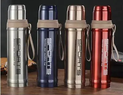 650ml Stainless Steel Vacuum Flask Thermos Flask For Sports Travel Water Bottle • £12.99