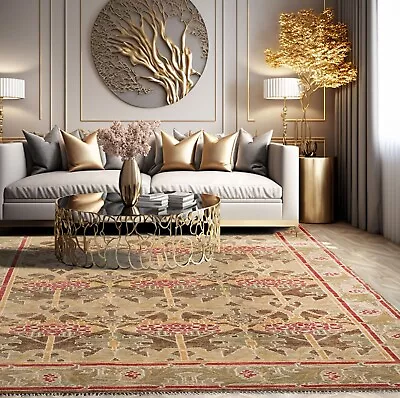 $999.99 • Buy William Morris Muted Turkish Oushak Hand Knotted Wool Area Rug Brown 8' X 10'