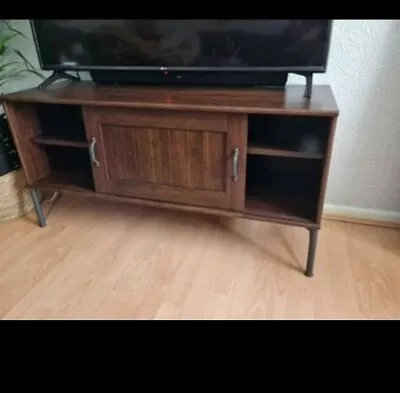 Brown TV Unit Bench Cabinet Sleek Modern Design Rrp £100 • £50