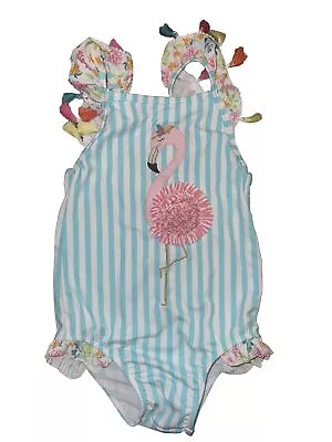 Pre-Owned Flamingo Tassels And Ruffles Girls Swim Suit Bathing Suit  By Mud Pie • $19.99