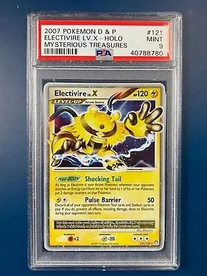 PSA 9 Electivire LV.X 121/123 Holo Mysterious Treasures Pokemon Card 2007 • $94.95