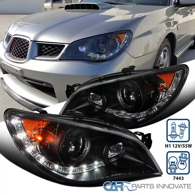 Fits 2006-2007 Subaru Impreza R8 Black Headlights LED Bar Lamps Replacement • $187.95