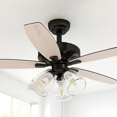 52''Farmhouse Ceiling Fan With Light Indoor Downrod Remote 3 Color Home Lamp • $77.99