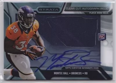 2013 Montee Ball Topps Strata Clear Cut Relic Auto  RC     #CCAR-MBA (A3758) • $5