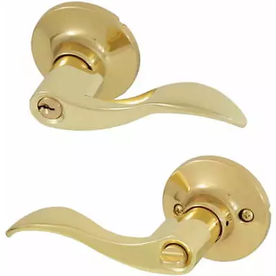 Wave Entry Door Lever Polished Brass • $28.43