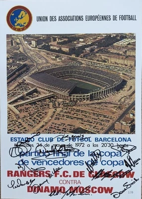 £74.99 • Buy Rangers V M Dynamo E C W Cup Final Match Poster. Autographed By Rangers Team