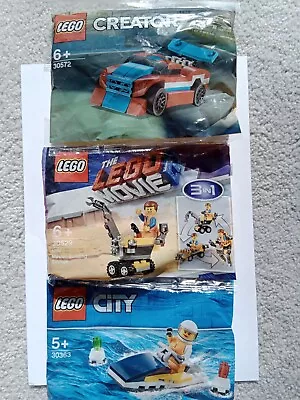 Lego Complete Sets X 3 Lego City 30363 Lego Creator 30572 The Lego Movie 30529  • $17.99