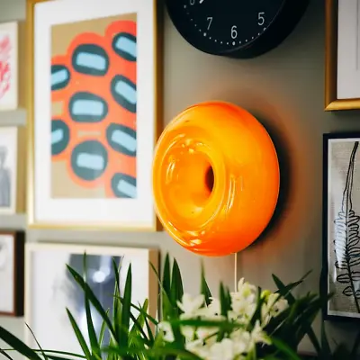 IKEA VARMBLIXT Orange Glass Round Donut Table Wall Lamp Sabine Marcelis NEW ✅ • $128.95