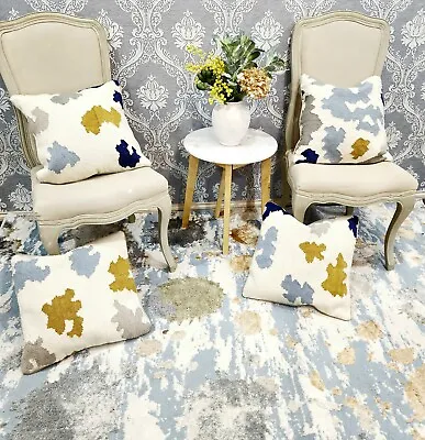 Set Of 4 Wool Handmade Kilim Cushion Cover 45×45 White Home Decor  • $285