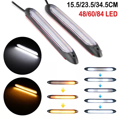 2*LED Car Daytime Running Light DRL Driving Turn Signal Lamp White Amber Fog Bar • $10.89